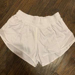 Lululemon White Hotty Hot Running Shorts